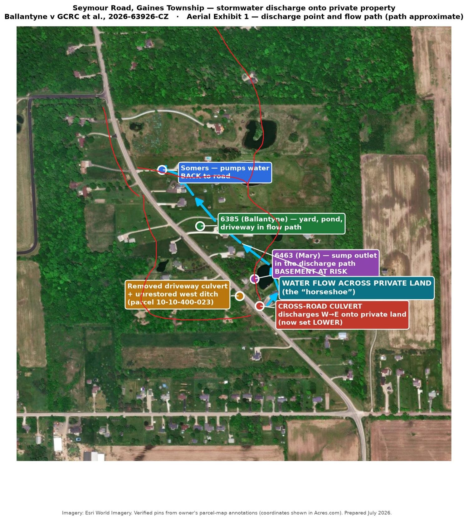 Annotated aerial map